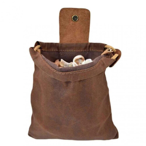 (Coffee) Canvas Waist Bag With Leather Cover Multi-color Optional