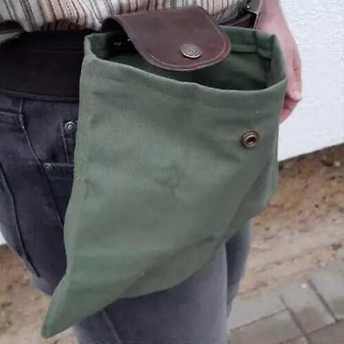 (Coffee) Canvas Waist Bag With Leather Cover Multi-color Optional 1