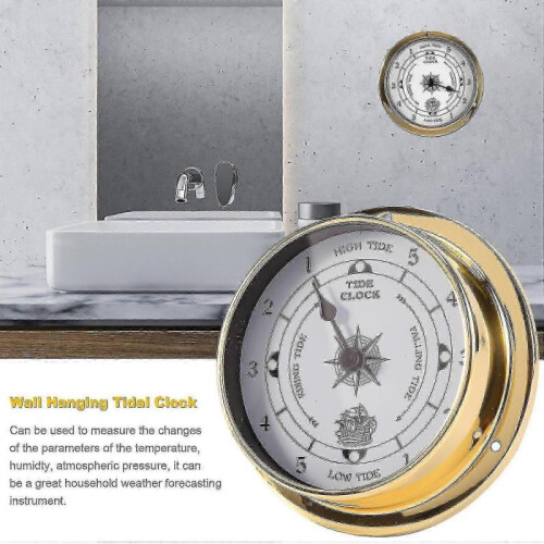 Tidal Clock, Tester Copper Shell Marine for , Wall Hanging Boat Using Tidal Clock, 115mm 2