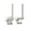(White) Hook 2pcs Kitchen Wall Mounted Pot Rack Multifunctional Pot Rack For Plastic Wrap Roll Tissue Paper 1