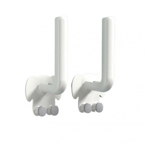 (White) Hook 2pcs Kitchen Wall Mounted Pot Rack Multifunctional Pot Rack For Plastic Wrap Roll Tissue Paper