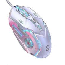 (White) Wired mouse luminous game esports mechanical silent computer accessories