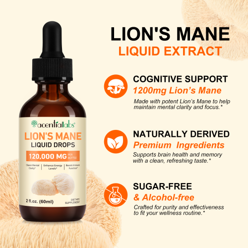 Lion's Mane Liquid Drops 60ml 120,000MG High Strength Brain Supplement 1