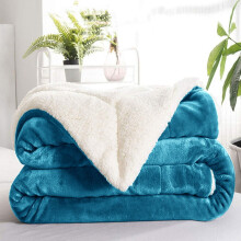 (King Sherpa, Teal) 480GSM Thick Reversible Weighted Fleece Blanket Throw