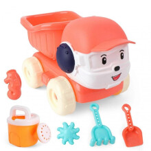 (Red) Beach Toys Set For Children Cartoon Beach Car Sand Shovel Templates