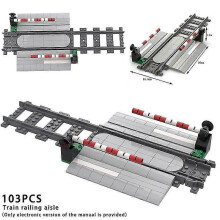 (With PDF Manual2) Moc Creative Expert Ideas City Train Railing Crossing Railway Express Bricks Building Blocks Diy Toys For Children Gifts Banmo