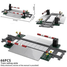 (With PDF Manual3) Moc Creative Expert Ideas City Train Railing Crossing Railway Express Bricks Building Blocks Diy Toys For Children Gifts Banmo