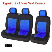 (Type2 Blue 3 Seat) 2+1 Seat Covers Car Seat Cover for Transporter for Ford Transit Van Truck Lorry for Renault for Peugeot for Opel Vivaro
