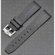 (Black blue line) 20mm Rubber Watch Strap for Swatch Omega Mission Moon - Colorful Durable Band