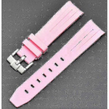 (Pink) 20mm Rubber Watch Strap for Swatch Omega Mission Moon - Colorful Durable Band