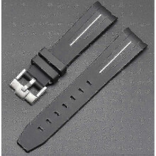 (Black white line) 20mm Rubber Watch Strap for Swatch Omega Mission Moon - Colorful Durable Band