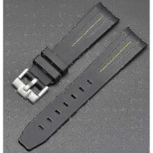 (Black yellow line) 20mm Rubber Watch Strap for Swatch Omega Mission Moon - Colorful Durable Band