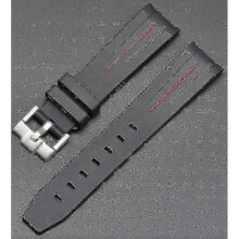 (Black red line) 20mm Rubber Watch Strap for Swatch Omega Mission Moon - Colorful Durable Band