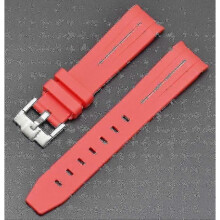 (Bright red) 20mm Rubber Watch Strap for Swatch Omega Mission Moon - Colorful Durable Band