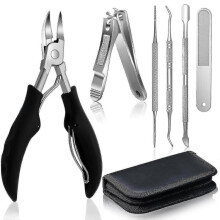 Toenail Clippers for Thick Nails And Ingrown Nails for Seniors - Stainless Steel Soft Grip Nail Clippers with Nail File