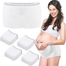 (M) 14 Counts Mesh Underwear Postpartum High Waist C Section Disposable Maternity Underwear S-2xl