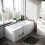 Cann 550mm Floor Standing Basin Vanity, Close Coupled Toilet and Round Bath 4