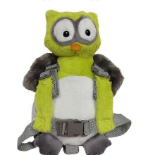 (Green Owl) Safety Harness Strap Baby Kid Toddler Walking Cosplay Backpack Reins Bag