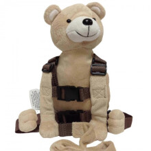 (Beige Super Soft Bear) Safety Harness Strap Baby Kid Toddler Walking Cosplay Backpack Reins Bag