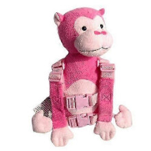(Pink Face Monkey) Safety Harness Strap Baby Kid Toddler Walking Cosplay Backpack Reins Bag