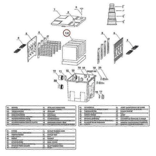 Spare Part Biological Filter Cbf-350 Complete Set Of Filter Sponges Filter Foam 1