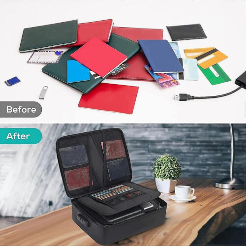 Fireproof Document Bag with Lock Home Office Travel Fireproof And Waterproof Safety Box Portable 1