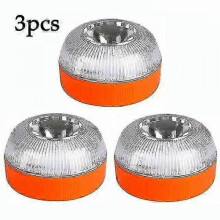 (3pcs, orange) Newest Portable Emergency Light V16 Homologated Car Emergency Beacon Light Orange/Blue/Red Magnetic Induction Strobe Light