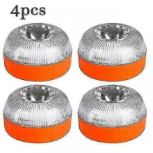 (4pcs, orange) Newest Portable Emergency Light V16 Homologated Car Emergency Beacon Light Orange/Blue/Red Magnetic Induction Strobe Light