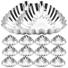 20 Pcs Cookie Stencils Baking Tart Molds Egg Tart Molds Stainless Steel Pudding Mini Tart Pans
