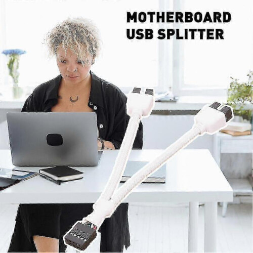 Motherboard 9pin USB Header to Dual USB2.0 9pin Splitter Hub Extension Cable 2