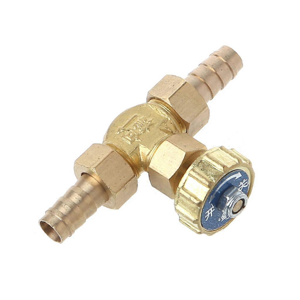 (As Show, One Size) Elbow Brass Needle Valve 10Mm Propane Butane Gas Adjuster Barbed Spigots 1 Mpa 5021564582103