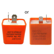 (As show, One size) 12V 2 Pin Motorcycle Blinker Adjustable LED Flasher Relay Turn Signal Indicator