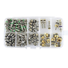 134pcs A/c Schrader-valves R12- R134a Kit Air Conditioning Schrader-valve Cores Auto Refrigeration Schrader- Valve Cores Banmo