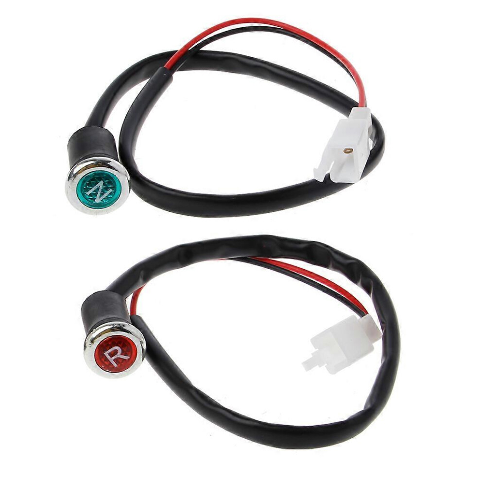 (As show, One size) 2Pcs Motorcycle Indicator Light Neutral Reverse N/R Light for 50cc 110cc 125cc-image-OPC-PHPMQSS-NEW