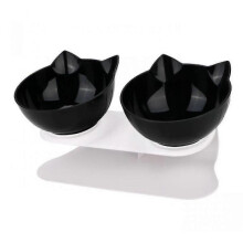 (black) Non-slip Food Bowl With Stand Cat Dog Water Bowl