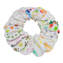 (As show, One size) 5 Pairs Baby Anti Scratching Gloves Soft Cotton Gloves Newborn Face for Protection Handguard No Scratch Mittens