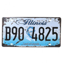 Vintage Car Number License Plate Tin Signs Art Wall Decor Bar Pub Metal Plaques Banmo