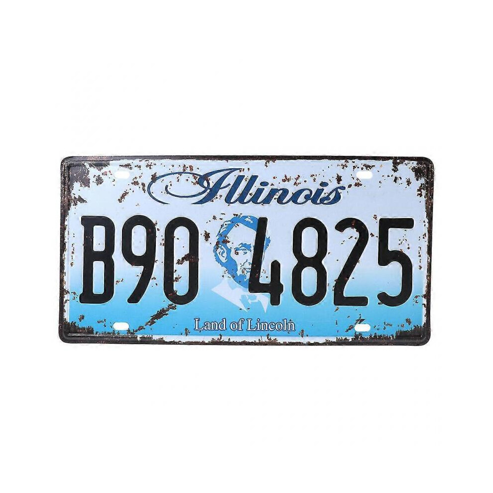 Vintage Car Number License Plate Tin Signs Art Wall Decor Bar Pub Metal Plaques Banmo