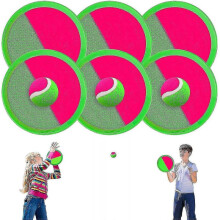 Kids Outdoor Toys, Toss And Catch Ball Set, Outside Yard Games for Kids with 6 Paddles 3 Balls Paddle Game Set Playground Sets for Backyard Sports Out
