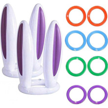 2 Sets Easter Party Toss Game Inflatable Bunny Rabbit Ears Hat Ring Toss Game with 8 Rings for Kids Adults Family Easter Party Favors Fun Games Banmo