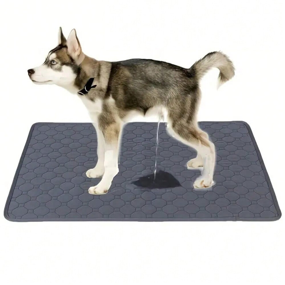 (Gray, 70x100cm) Dog Pee Pad Reusable Washable Dog Urine Mat Car Seat Floor Sofa Waterproof Absorbent Puppy Cat Training Diaper Mat Pet Supplies