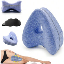 (Blue) Revoget Alignment Pillows Relieve Hip Pain Sciatica Leg Alignment Pillow for Side Sleepers Sleep Pain-Free from Hip Back Aches