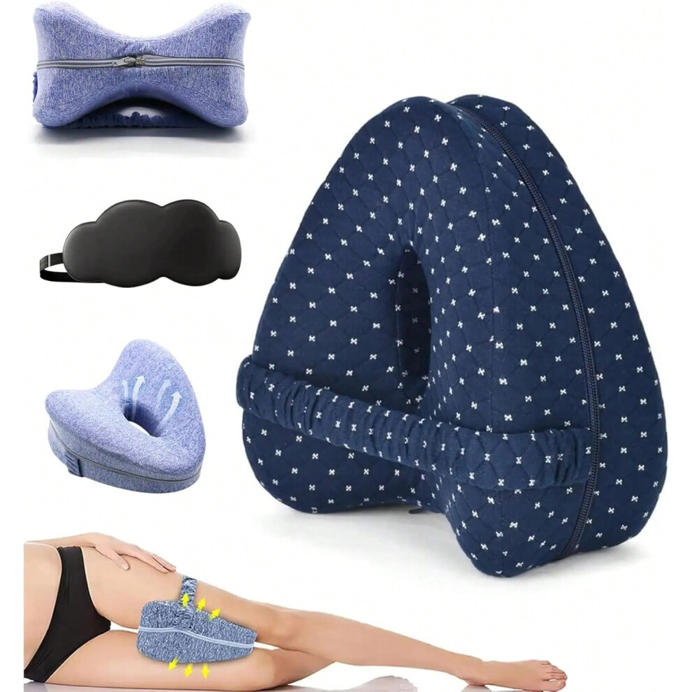 Gaatpot (Navy) Revoget Alignment Pillows Relieve Hip Pain Sciatica Leg Alignment Pillow For Side Sleepers Sleep Pain-Free From Hip Back Aches
