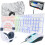 White Gaming Keyboard Mouse And Headset Set Pad Rainbow LED USB Bundle PC Laptop 1