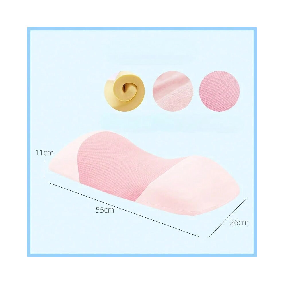 (Pink, 55X26X11CM) Lumbar Support Pillow for Sleeping Memory Foam Back Lumbar Support Cushion  Back Support Bed Pillow Waist Support Back Sleepers