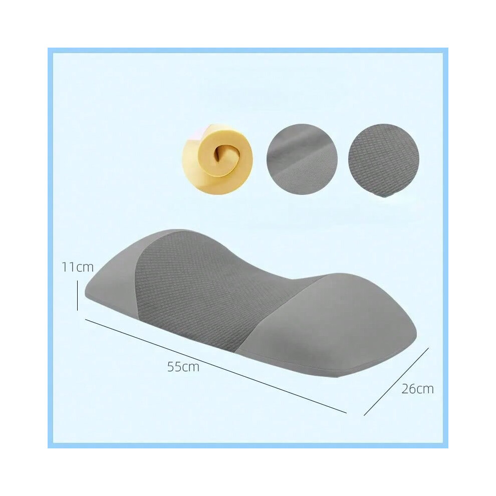 (Deep gray, 55X26X11CM) Lumbar Support Pillow for Sleeping Memory Foam Back Lumbar Support Cushion  Back Support Bed Pillow Waist Support Back Sleepers