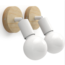 2 Piece-Retro Simple Wall Light Vintage Wall Sconce Modern Nordic Wall Lamp (White) E27 Bulb for Bedroom Office Cafe