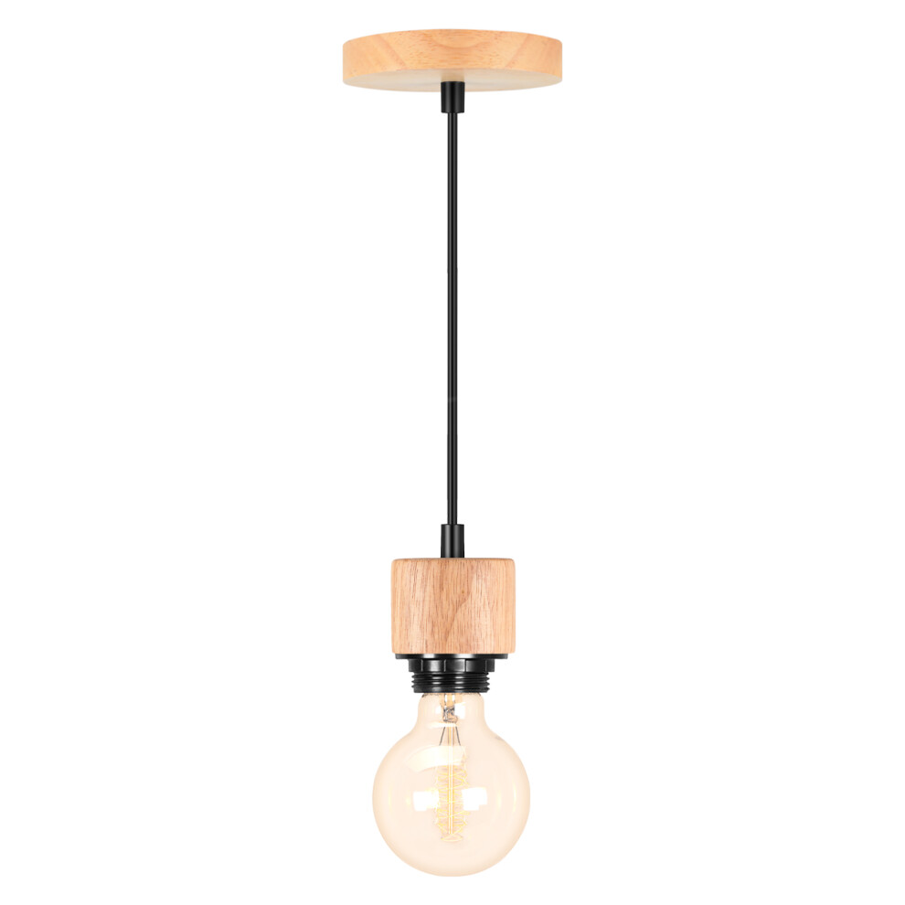 Suspension Luminaire Rétro Lustre Simple D'Intérieur Suspension Lustre En Bois E27 Pour Couloir De Cuisine De Chambre À Coucher