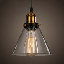 Retro Pendant Lights Industrial Interior Pendant Light E27 Glass Ceiling Light Black for Bedroom Kitchen Living Room Hotel