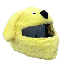(Yellow Dog) Motorcycle Helmet Cover Cartoon Plush Helmets Hat With Crazy Large Flexible Ears Funny Helmet Protective Banmo